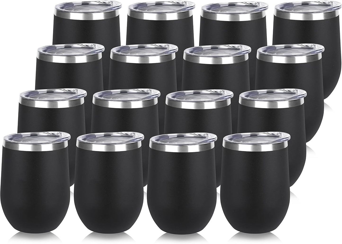 DOMICARE Stainless Steel Wine Tumbler Bulk with Lid, Personalized Insulated Tumblers Set, 12oz Travel Coffee Cups Pack of 1, Stainless steel