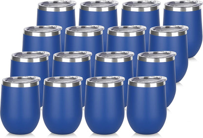 DOMICARE Stainless Steel Wine Tumbler Bulk with Lid, Personalized Insulated Tumblers Set, 12oz Travel Coffee Cups Pack of 1, Stainless steel