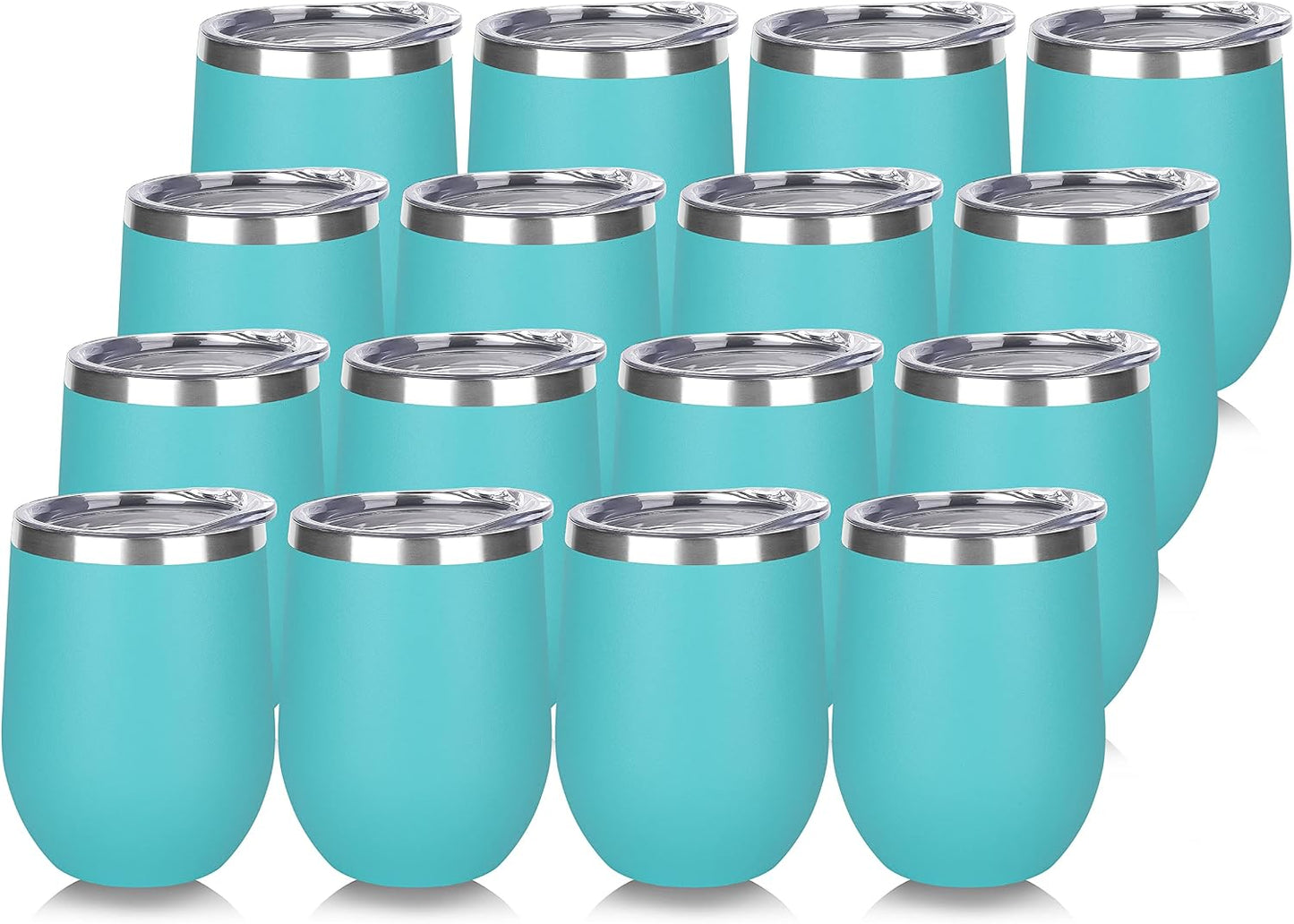 DOMICARE Stainless Steel Wine Tumbler Bulk with Lid, Personalized Insulated Tumblers Set, 12oz Travel Coffee Cups Pack of 1, Stainless steel