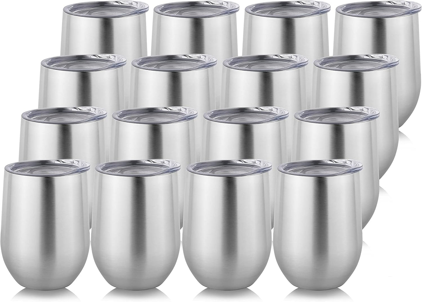 DOMICARE Stainless Steel Wine Tumbler Bulk with Lid, Personalized Insulated Tumblers Set, 12oz Travel Coffee Cups Pack of 1, Stainless steel