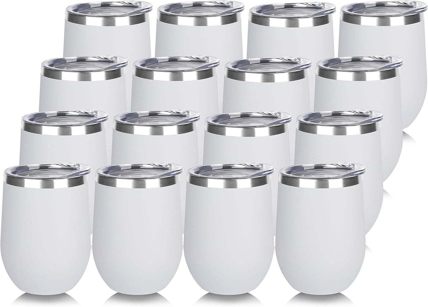 DOMICARE Stainless Steel Wine Tumbler Bulk with Lid, Personalized Insulated Tumblers Set, 12oz Travel Coffee Cups Pack of 1, Stainless steel