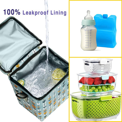 Breastmilk Cooler Bag with Ice Pack Fits 4 Baby Bottles Up To 9 Ounce Insulated Baby Bottle Bag Breast Milk Cooler on the Go with Strap Cooler Bag for Nursing Mom Daycare or Travel