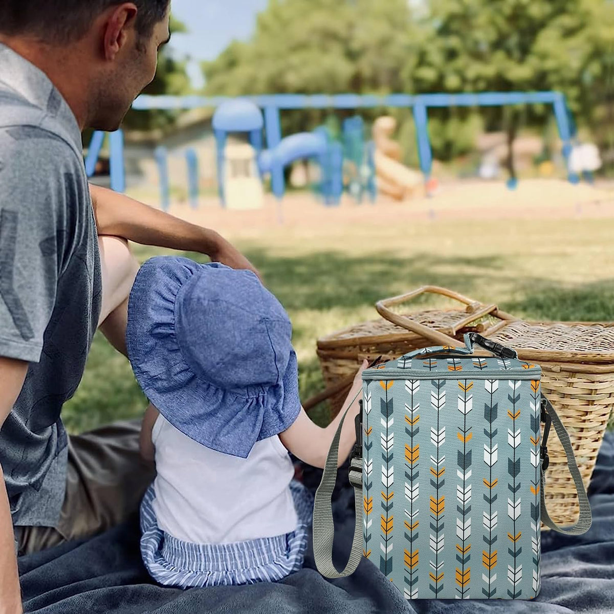 Breastmilk Cooler Bag with Ice Pack Fits 4 Baby Bottles Up To 9 Ounce Insulated Baby Bottle Bag Breast Milk Cooler on the Go with Strap Cooler Bag for Nursing Mom Daycare or Travel