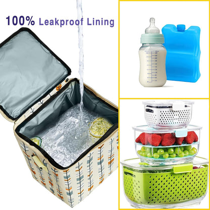 Breastmilk Cooler Bag with Ice Pack Fits 4 Baby Bottles Up To 9 Ounce Insulated Baby Bottle Bag Breast Milk Cooler on the Go with Strap Cooler Bag for Nursing Mom Daycare or Travel