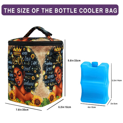 Breastmilk Cooler Bag with Ice Pack Fits 4 Baby Bottles Up To 9 Ounce Insulated Baby Bottle Bag Breast Milk Cooler on the Go with Strap Cooler Bag for Nursing Mom Daycare or Travel