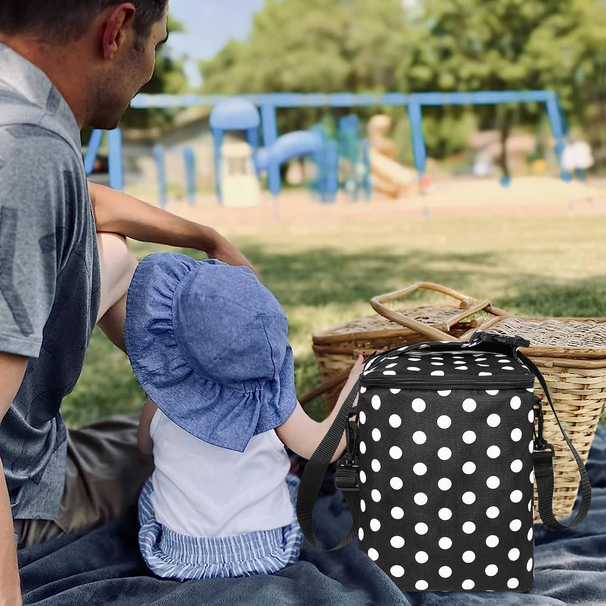 Breastmilk Cooler Bag with Ice Pack Fits 4 Baby Bottles Up To 9 Ounce Insulated Baby Bottle Bag Breast Milk Cooler on the Go with Strap Cooler Bag for Nursing Mom Daycare or Travel