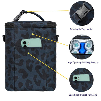 Breastmilk Cooler Bag with Ice Pack Fits 4 Baby Bottles Up To 9 Ounce Insulated Baby Bottle Bag Breast Milk Cooler on the Go with Strap Cooler Bag for Nursing Mom Daycare or Travel