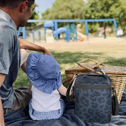 Breastmilk Cooler Bag with Ice Pack Fits 4 Baby Bottles Up To 9 Ounce Insulated Baby Bottle Bag Breast Milk Cooler on the Go with Strap Cooler Bag for Nursing Mom Daycare or Travel