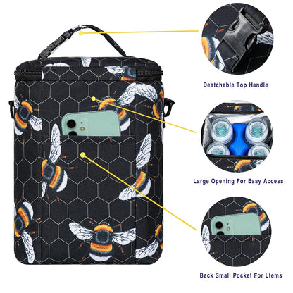 Breastmilk Cooler Bag with Ice Pack Fits 4 Baby Bottles Up To 9 Ounce Insulated Baby Bottle Bag Breast Milk Cooler on the Go with Strap Cooler Bag for Nursing Mom Daycare or Travel