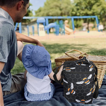 Breastmilk Cooler Bag with Ice Pack Fits 4 Baby Bottles Up To 9 Ounce Insulated Baby Bottle Bag Breast Milk Cooler on the Go with Strap Cooler Bag for Nursing Mom Daycare or Travel