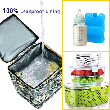 Breastmilk Cooler Bag with Ice Pack Fits 4 Baby Bottles Up To 9 Ounce Insulated Baby Bottle Bag Breast Milk Cooler on the Go with Strap Cooler Bag for Nursing Mom Daycare or Travel