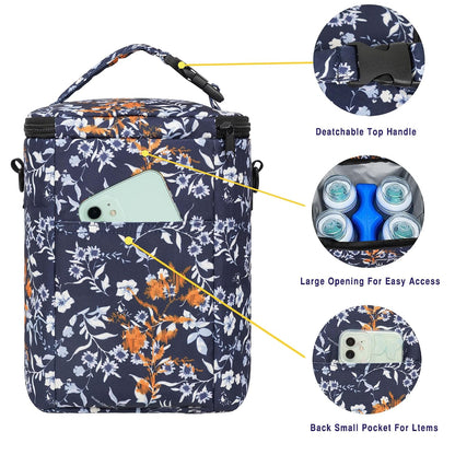 Breastmilk Cooler Bag with Ice Pack Fits 4 Baby Bottles Up To 9 Ounce Insulated Baby Bottle Bag Breast Milk Cooler on the Go with Strap Cooler Bag for Nursing Mom Daycare or Travel