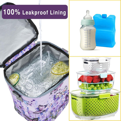 Breastmilk Cooler Bag with Ice Pack Fits 4 Baby Bottles Up To 9 Ounce Insulated Baby Bottle Bag Breast Milk Cooler on the Go with Strap Cooler Bag for Nursing Mom Daycare or Travel