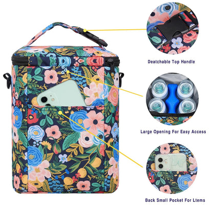 Breastmilk Cooler Bag with Ice Pack Fits 4 Baby Bottles Up To 9 Ounce Insulated Baby Bottle Bag Breast Milk Cooler on the Go with Strap Cooler Bag for Nursing Mom Daycare or Travel