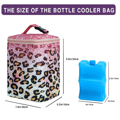 Breastmilk Cooler Bag with Ice Pack Fits 4 Baby Bottles Up To 9 Ounce Insulated Baby Bottle Bag Breast Milk Cooler on the Go with Strap Cooler Bag for Nursing Mom Daycare or Travel