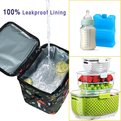 Breastmilk Cooler Bag with Ice Pack Fits 4 Baby Bottles Up To 9 Ounce Insulated Baby Bottle Bag Breast Milk Cooler on the Go with Strap Cooler Bag for Nursing Mom Daycare or Travel