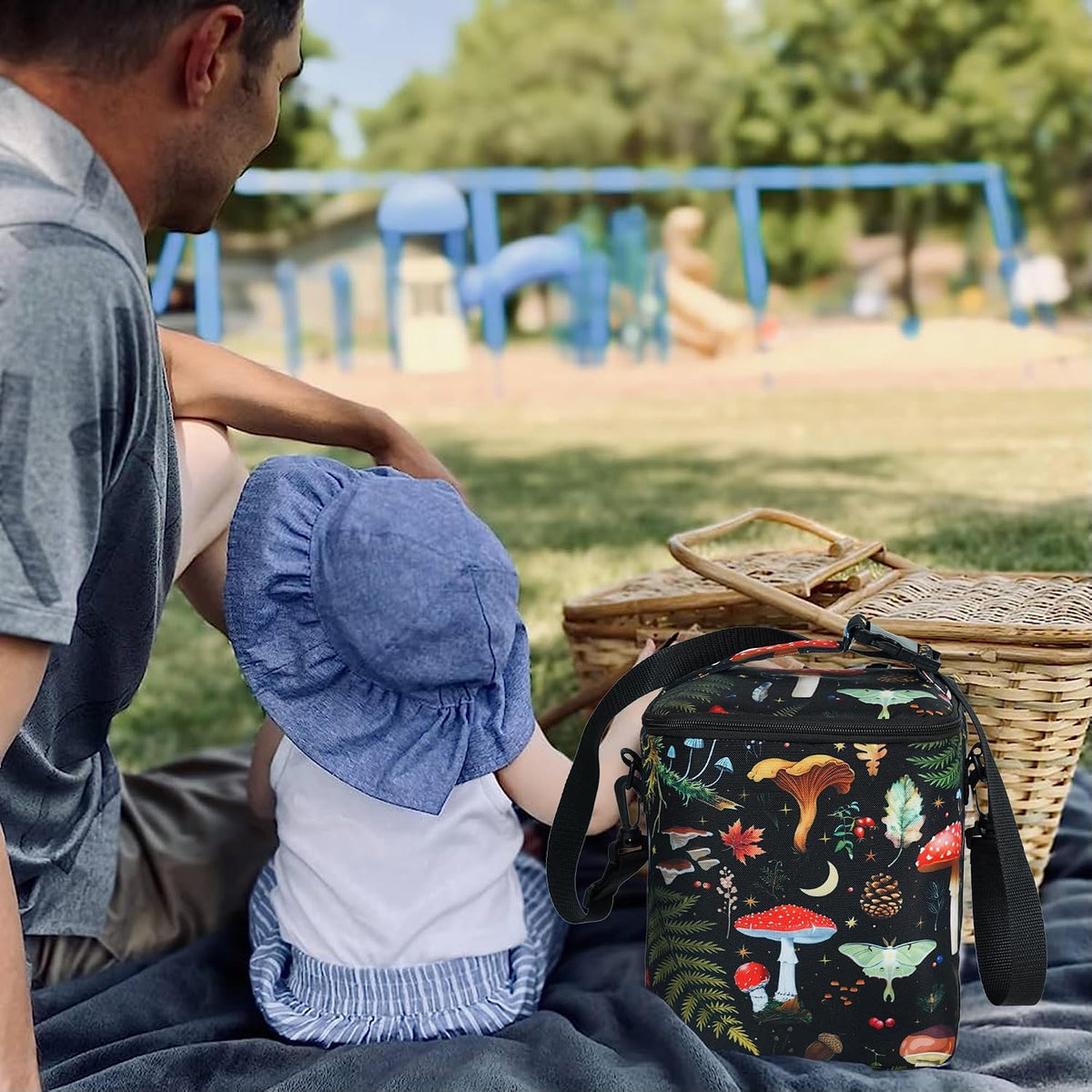 Breastmilk Cooler Bag with Ice Pack Fits 4 Baby Bottles Up To 9 Ounce Insulated Baby Bottle Bag Breast Milk Cooler on the Go with Strap Cooler Bag for Nursing Mom Daycare or Travel