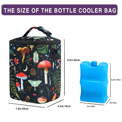Breastmilk Cooler Bag with Ice Pack Fits 4 Baby Bottles Up To 9 Ounce Insulated Baby Bottle Bag Breast Milk Cooler on the Go with Strap Cooler Bag for Nursing Mom Daycare or Travel