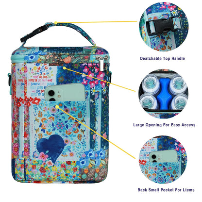 Breastmilk Cooler Bag with Ice Pack Fits 4 Baby Bottles Up To 9 Ounce Insulated Baby Bottle Bag Breast Milk Cooler on the Go with Strap Cooler Bag for Nursing Mom Daycare or Travel