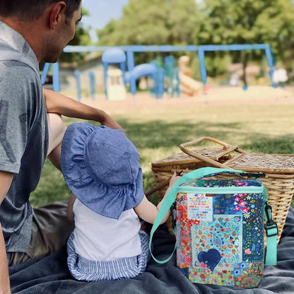 Breastmilk Cooler Bag with Ice Pack Fits 4 Baby Bottles Up To 9 Ounce Insulated Baby Bottle Bag Breast Milk Cooler on the Go with Strap Cooler Bag for Nursing Mom Daycare or Travel