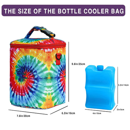 Breastmilk Cooler Bag with Ice Pack Fits 4 Baby Bottles Up To 9 Ounce Insulated Baby Bottle Bag Breast Milk Cooler on the Go with Strap Cooler Bag for Nursing Mom Daycare or Travel