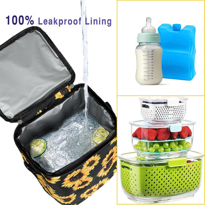 Breastmilk Cooler Bag with Ice Pack Fits 4 Baby Bottles Up To 9 Ounce Insulated Baby Bottle Bag Breast Milk Cooler on the Go with Strap Cooler Bag for Nursing Mom Daycare or Travel