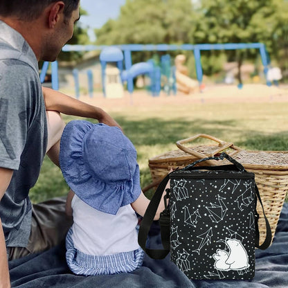 Breastmilk Cooler Bag with Ice Pack Fits 4 Baby Bottles Up To 9 Ounce Insulated Baby Bottle Bag Breast Milk Cooler on the Go with Strap Cooler Bag for Nursing Mom Daycare or Travel