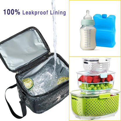 Breastmilk Cooler Bag with Ice Pack Fits 4 Baby Bottles Up To 9 Ounce Insulated Baby Bottle Bag Breast Milk Cooler on the Go with Strap Cooler Bag for Nursing Mom Daycare or Travel