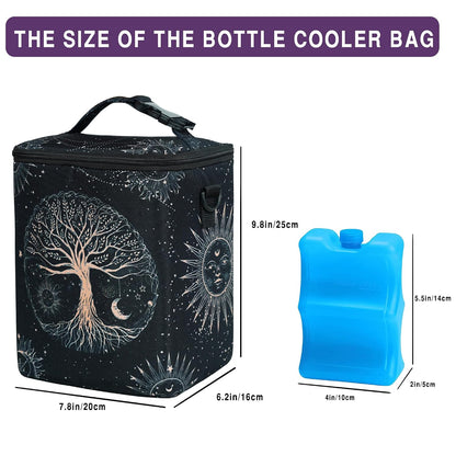Breastmilk Cooler Bag with Ice Pack Fits 4 Baby Bottles Up To 9 Ounce Insulated Baby Bottle Bag Breast Milk Cooler on the Go with Strap Cooler Bag for Nursing Mom Daycare or Travel