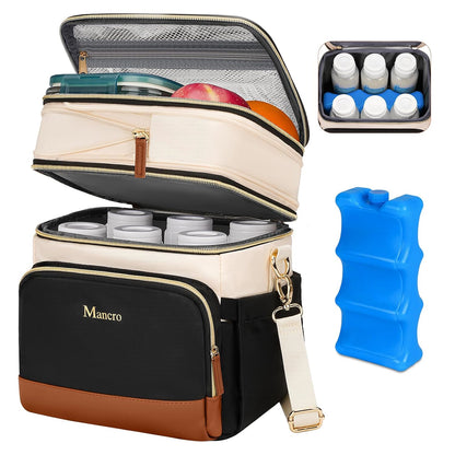 Expandable Breast Milk Cooler Travel Bag with Ice Pack