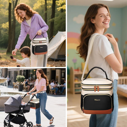 Expandable Breast Milk Cooler Travel Bag with Ice Pack