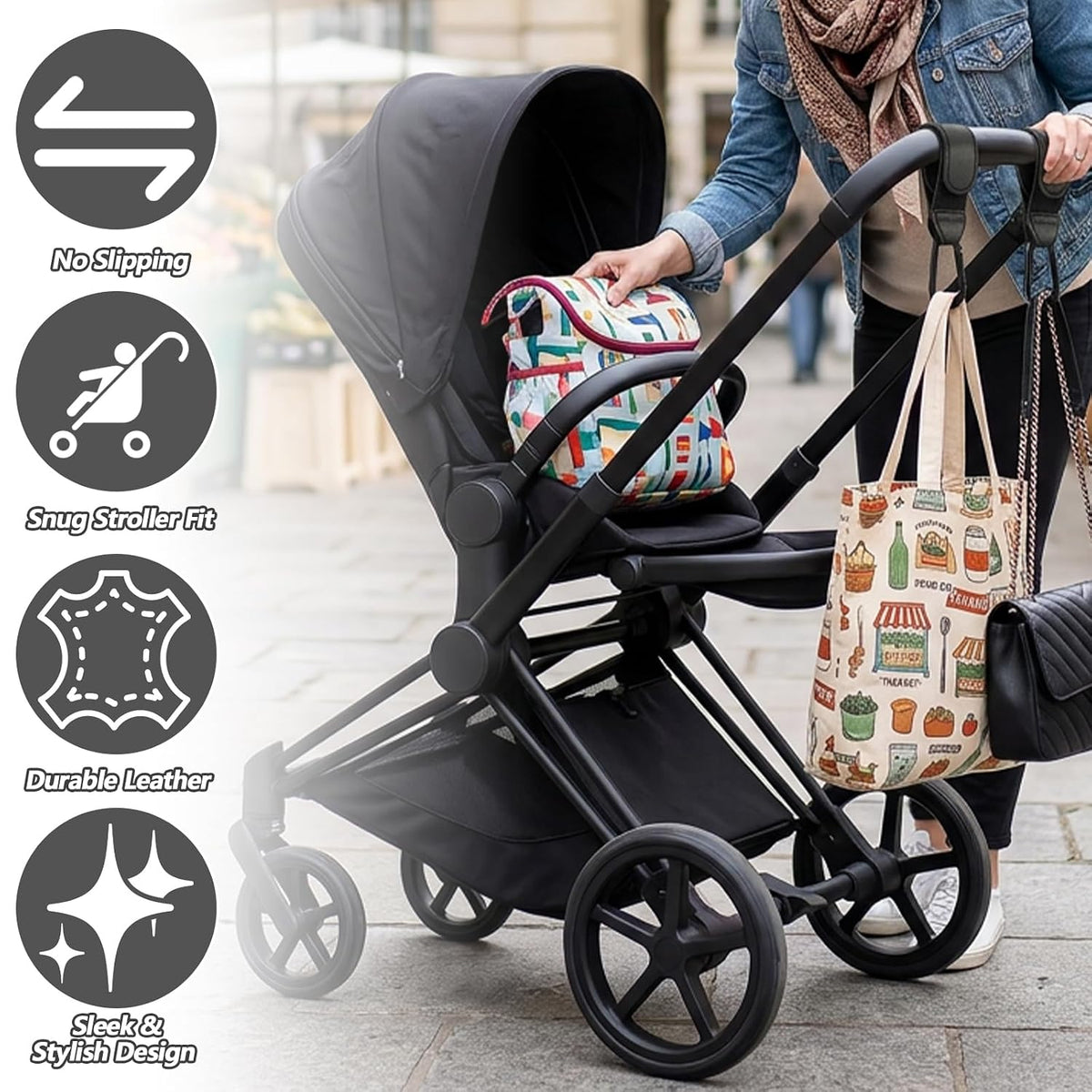 4-Pack Stroller Hooks for Bags Adjustable Stroller Bag Hook Multifunctional Non-Slip Baby Stroller Straps Universal Fit for Bike Scooter Wheelchair Walker by Aguwontior