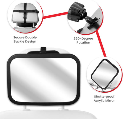 Baby Car Mirror, Safety Car Seat Mirror for Rear Facing