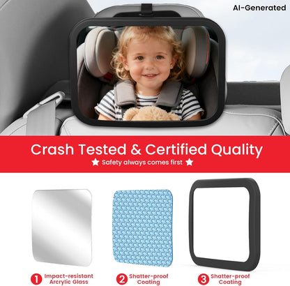Baby Car Mirror, Safety Car Seat Mirror for Rear Facing