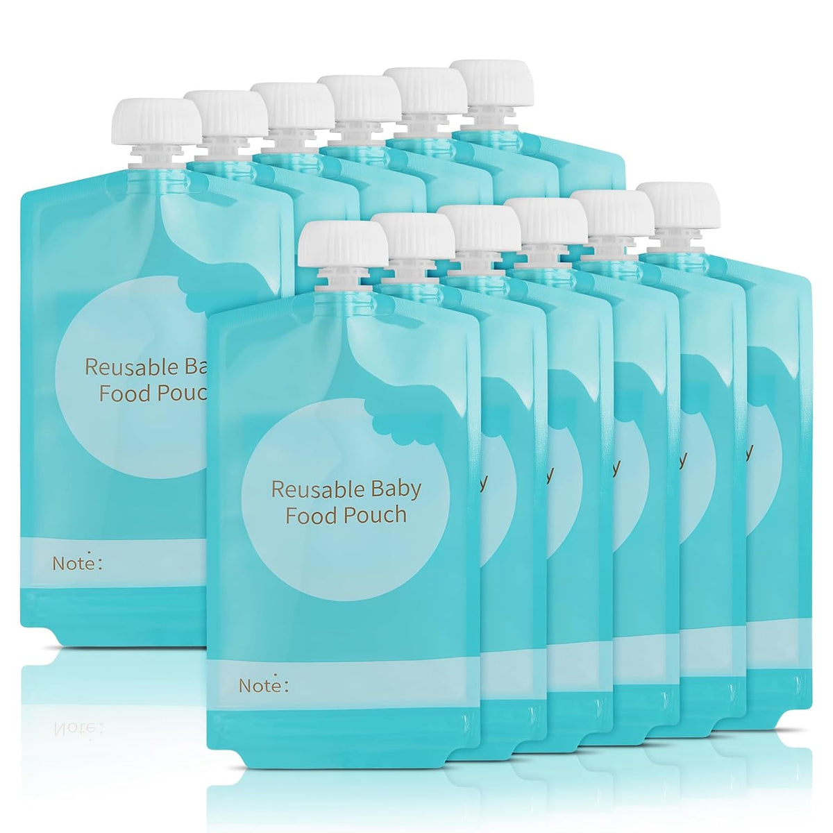 12PCS 7oz Reusable Refillable Baby Food Squeeze Pouches