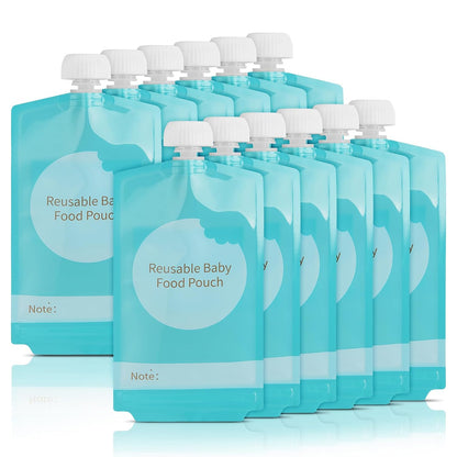 12PCS 7oz Reusable Refillable Baby Food Squeeze Pouches