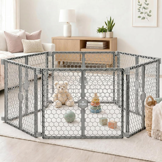Safety 192" Plastic 2-in-1 Super Wide Baby Gate & Play Yard