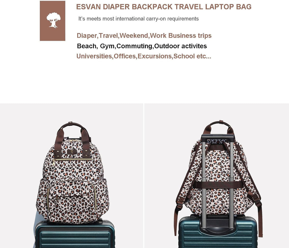 Diaper Bag Backpack, Large Capacity Multifunction Baby Essentials Fashion Travel Pack Linen Canvas office Laptop Bag (Linen Brown)