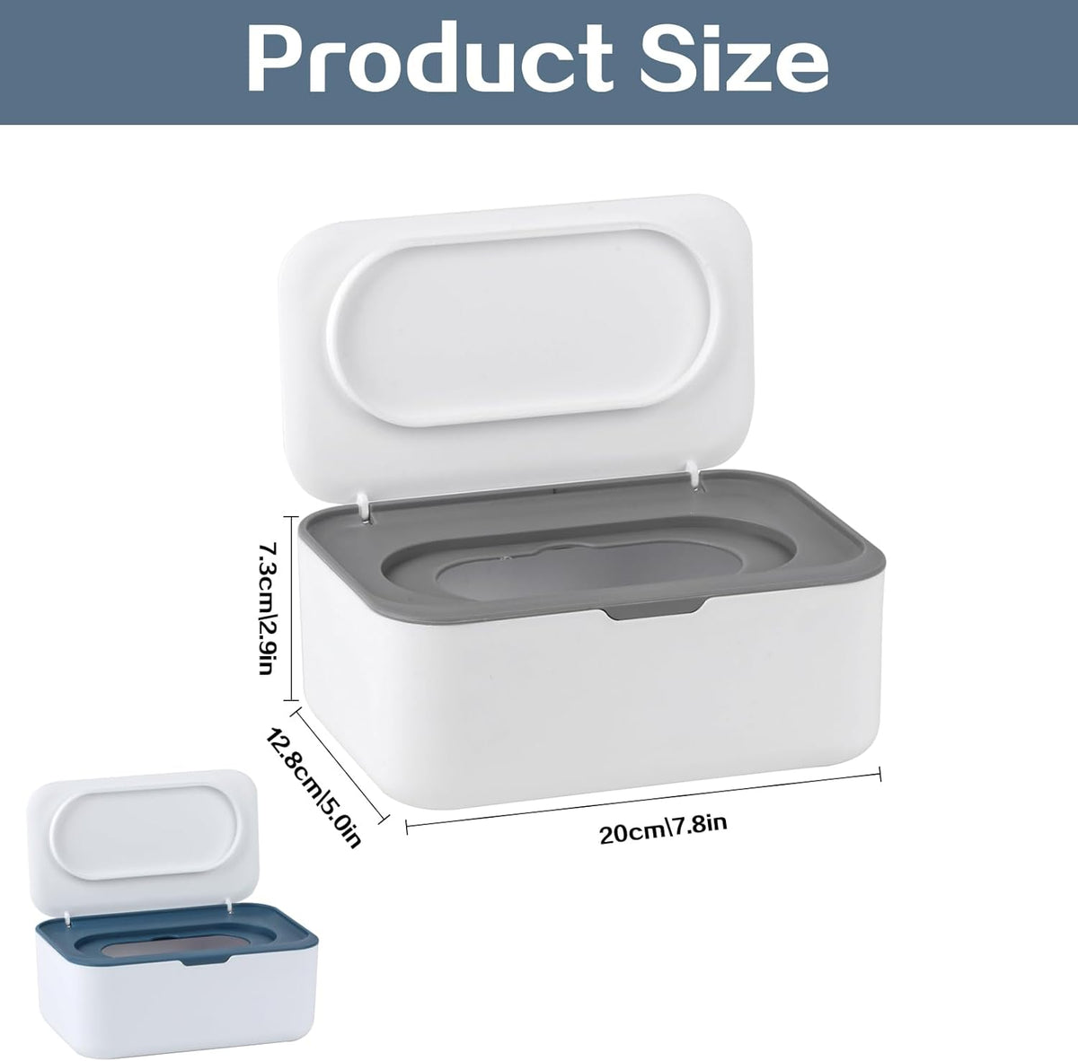 2Pcs Baby Wipes Dispenser,Wipe Holder Wipes Box for Baby & Adult(Gray/Blue)