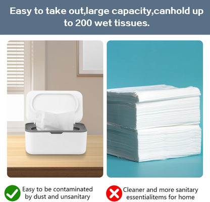 2Pcs Baby Wipes Dispenser,Wipe Holder Wipes Box for Baby & Adult(Gray/Blue)