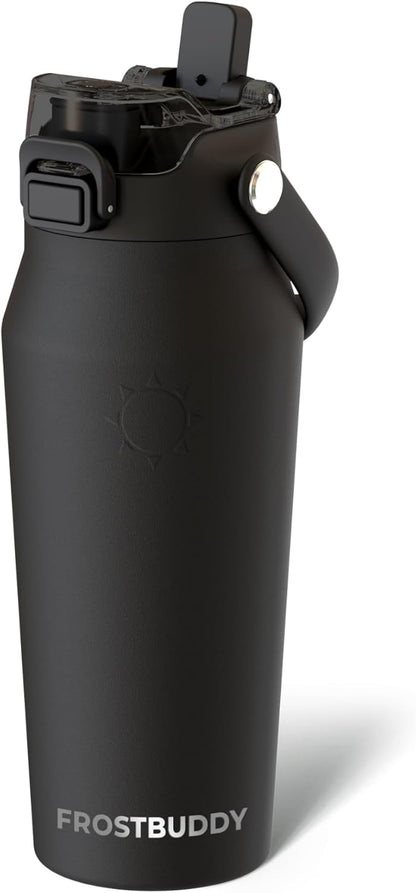 24oz Insulated Water Bottle - Straw & Chug Lid - Leak-Proof | Sip-or-chug dual lid | Ice-cold for 24+ hours | Cup-holder friendly | Durable & easy to clean - Colors A