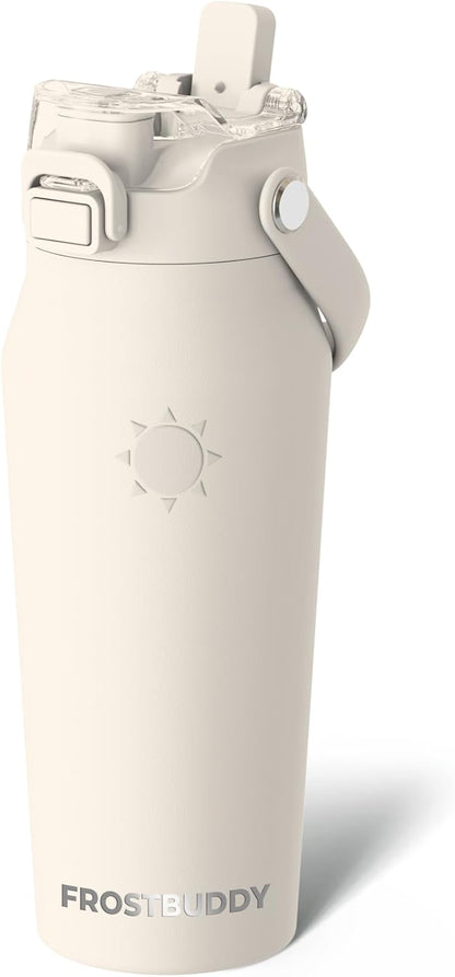 24oz Insulated Water Bottle - Straw & Chug Lid - Leak-Proof | Sip-or-chug dual lid | Ice-cold for 24+ hours | Cup-holder friendly | Durable & easy to clean - Colors A