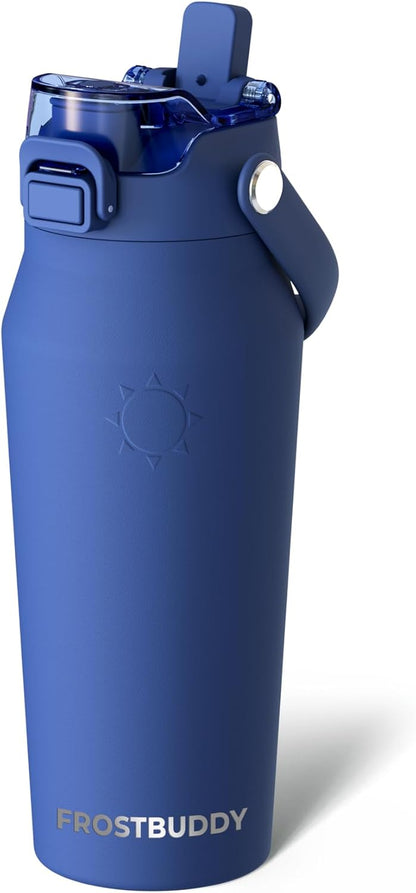 24oz Insulated Water Bottle - Straw & Chug Lid - Leak-Proof | Sip-or-chug dual lid | Ice-cold for 24+ hours | Cup-holder friendly | Durable & easy to clean - Colors A