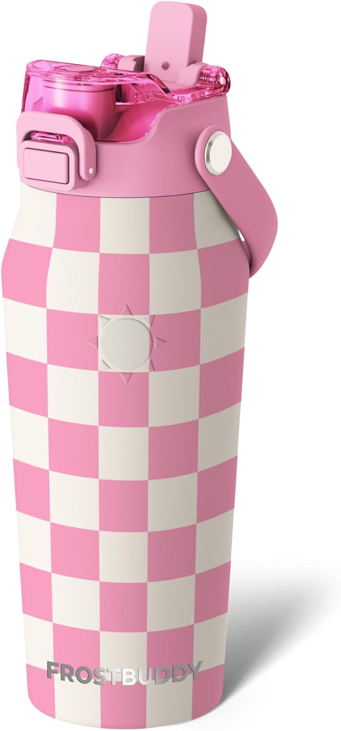 24oz Insulated Water Bottle - Straw & Chug Lid - Leak-Proof | Sip-or-chug dual lid | Ice-cold for 24+ hours | Cup-holder friendly | Durable & easy to clean - Colors A