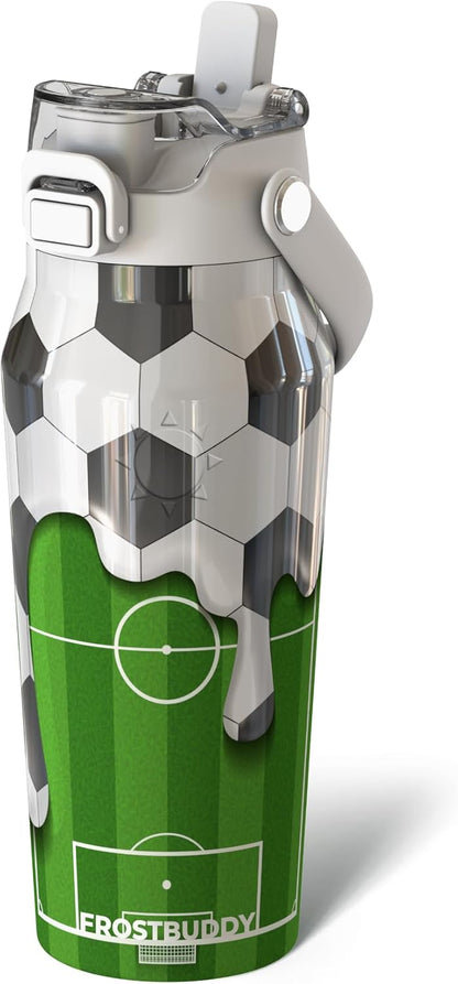 24oz Insulated Water Bottle - Straw & Chug Lid - Leak-Proof | Sip-or-chug dual lid | Ice-cold for 24+ hours | Cup-holder friendly | Durable & easy to clean - Colors A