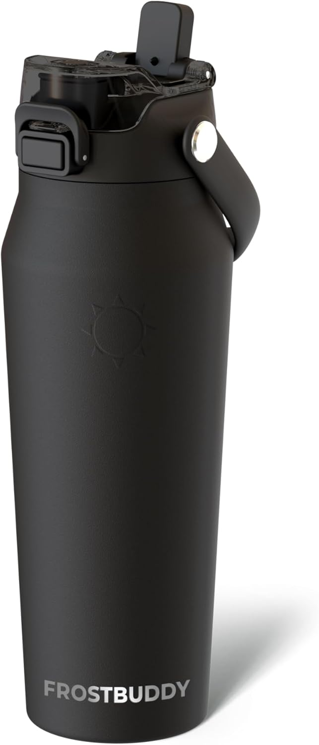 24oz Insulated Water Bottle - Straw & Chug Lid - Leak-Proof | Sip-or-chug dual lid | Ice-cold for 24+ hours | Cup-holder friendly | Durable & easy to clean - Colors A