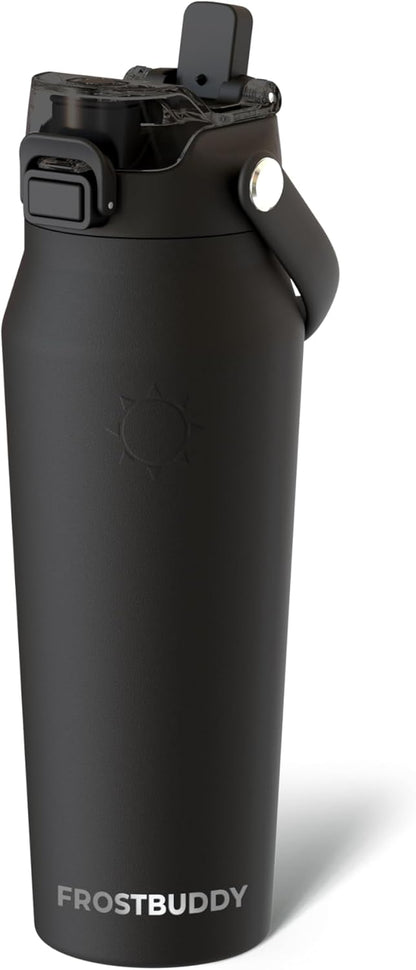 24oz Insulated Water Bottle - Straw & Chug Lid - Leak-Proof | Sip-or-chug dual lid | Ice-cold for 24+ hours | Cup-holder friendly | Durable & easy to clean - Colors A