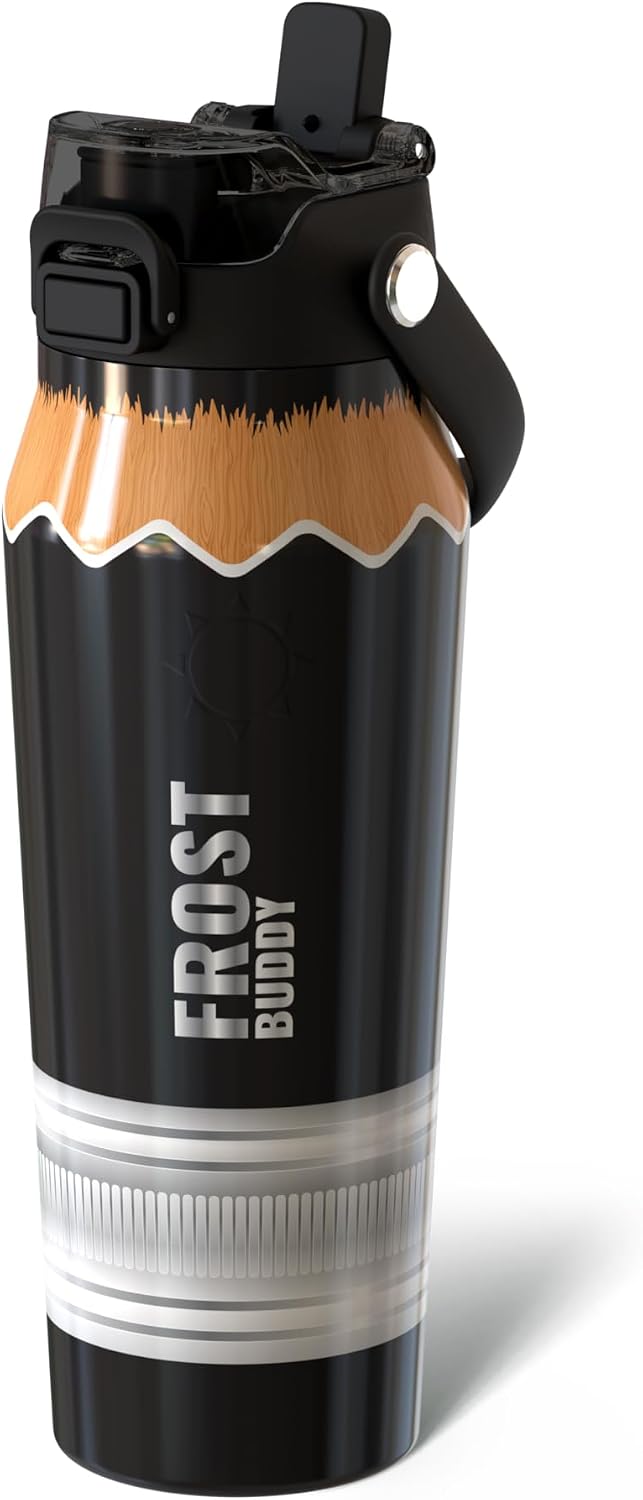 24oz Insulated Water Bottle - Straw & Chug Lid - Leak-Proof | Sip-or-chug dual lid | Ice-cold for 24+ hours | Cup-holder friendly | Durable & easy to clean - Colors A