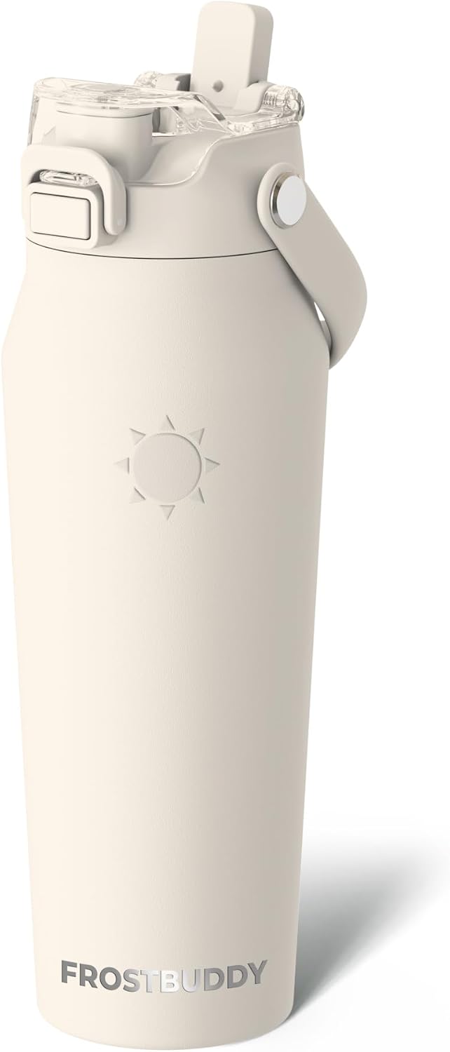 24oz Insulated Water Bottle - Straw & Chug Lid - Leak-Proof | Sip-or-chug dual lid | Ice-cold for 24+ hours | Cup-holder friendly | Durable & easy to clean - Colors A