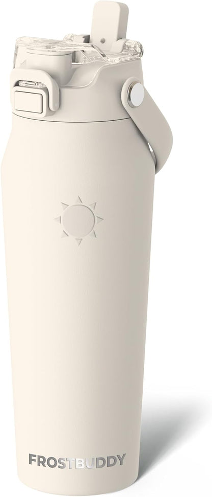 24oz Insulated Water Bottle - Straw & Chug Lid - Leak-Proof | Sip-or-chug dual lid | Ice-cold for 24+ hours | Cup-holder friendly | Durable & easy to clean - Colors A
